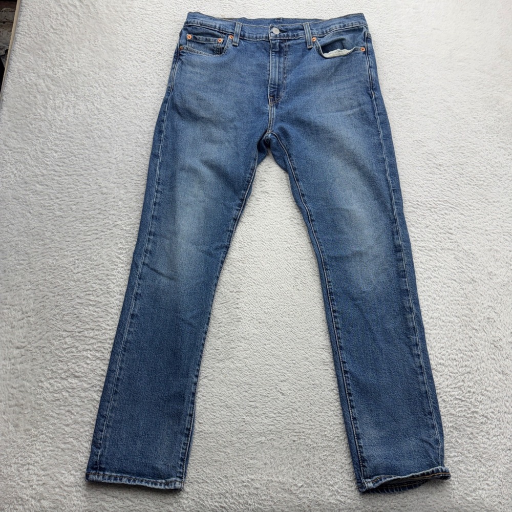 Levis Premium 510 Mens Medium Wash Blue Straight Leg Stretch Denim Jeans 32x30